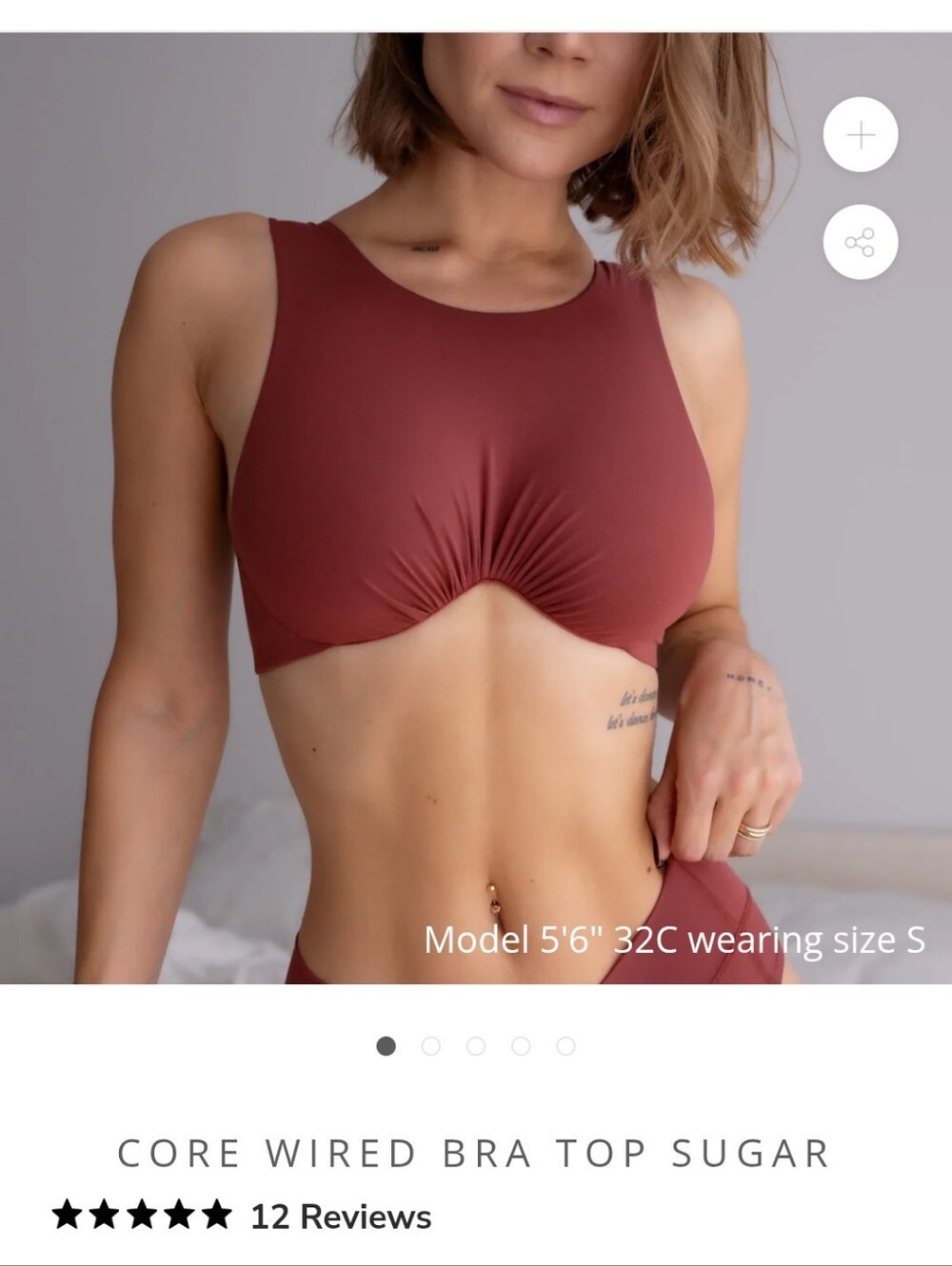 Monique Morin Core Wire Bra Top Sugar Size Large NWT
